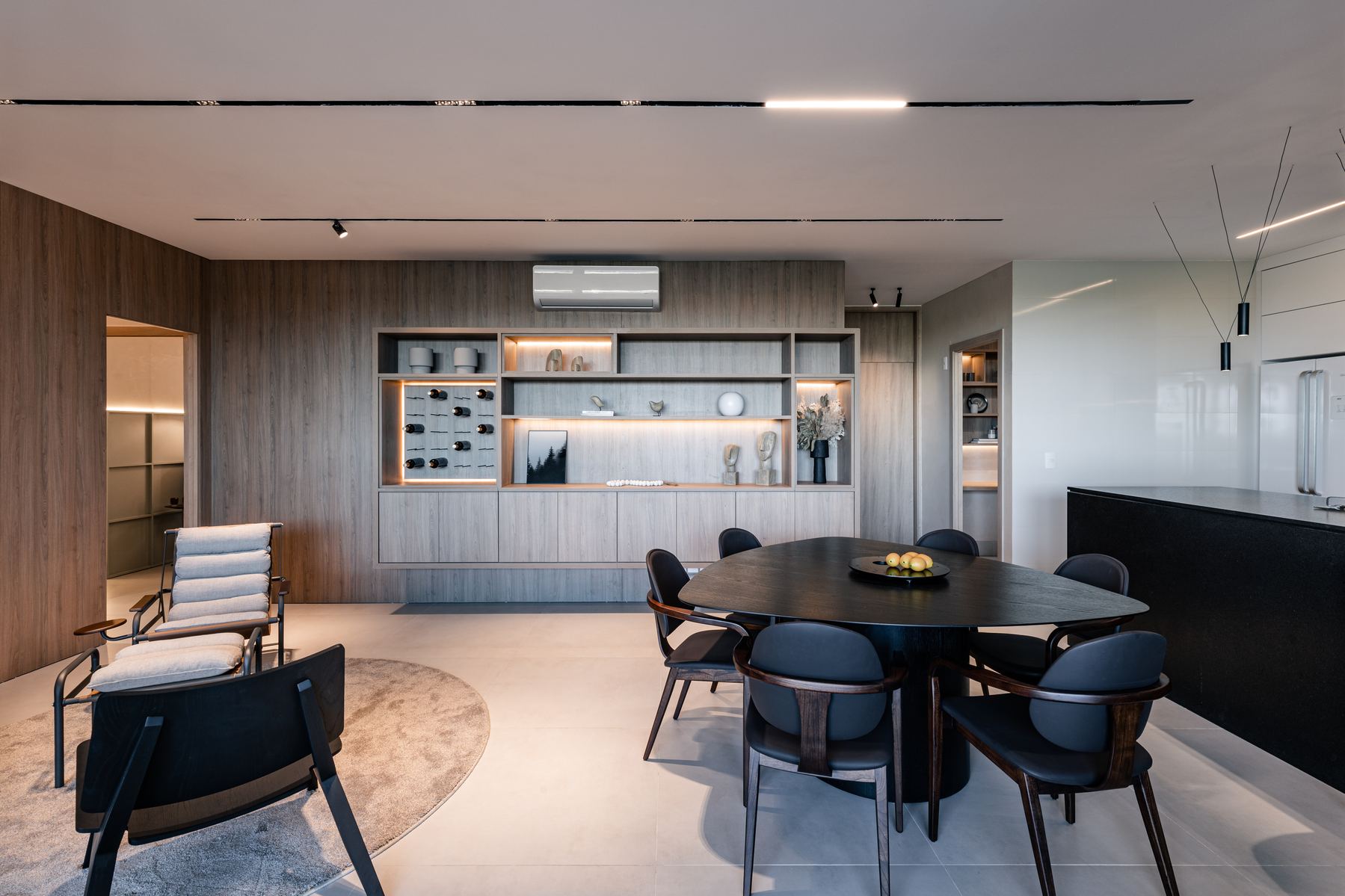 Sala de estar e jantar integradas